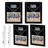 WATINC Thanks Coach Photo Frame - 7pcs Baseball Coach Wood Frame Gifts with Pen for Team Player Women Men, Home Office Sports Decorations Hanging Picture Frame Wall Art Photo Album (7.9” x 10.2”)