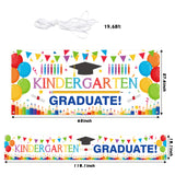 WATINC 2pcs Kindergarten Graduation Backdrop Banner, Extra Large Preschool Congrats Grad Background Decor, School Prom Celebration Graduate Party Supplies for Kids (White)