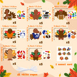 WATINC Thanksgiving Fall Sticker Craft for Kids - 123pcs Turkey Hanging Ornaments Arts Crafts Kit with String, DIY Football Autumn Thanksgiving Game Home Classroom Activities Party Tree Decoration