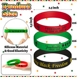 WATINC 48Pcs Happy Juneteenth Silicone Bracelets Black Freedom Day Stretch Wristbands Independence Day Rubber Bracelet Gifts African Afro American Festival Theme Party Supplies Goodie Bag Fillers