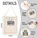 WATINC Thanks Coach Photo Frame - 7pcs Basketball Coach Wood Frame Gifts with Pen for Women Men Team Player, Home Office Sports Decorations Hanging Picture Frame Wall Art Photo Album (10.2” x 7.9”)