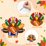 WATINC Thanksgiving Fall Sticker Craft for Kids - 123pcs Turkey Hanging Ornaments Arts Crafts Kit with String, DIY Football Autumn Thanksgiving Game Home Classroom Activities Party Tree Decoration