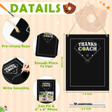 WATINC Thanks Coach Photo Frame - 4pcs Softball Coach Wood Picture Frame Gifts with Pen for Women Men Team Player, Home Office Sports Decorations Hanging Frame Wall Art Photo Album (10.2” x 7.9”)