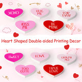 WATINC Valentines Tiered Tray Signs - 5PCS Valentine's Day Sweet Conversation Heart Table Decor, Happy Valentine Double-sided Centerpieces Decorations, Romantic Wedding Engagement Wooden Tabletop Gift