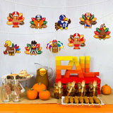 WATINC Thanksgiving Fall Sticker Craft for Kids - 123pcs Turkey Hanging Ornaments Arts Crafts Kit with String, DIY Football Autumn Thanksgiving Game Home Classroom Activities Party Tree Decoration