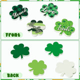 WATINC St. Patricks Tiered Tray Decor - 4PCS 3D Shamrock Wood Centerpiece Table Decorations, Saint Patty's Day Double-Sided Wooden Signs, Irish Blessing Clover Farmhouse Party Decorative for Home