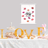 WATINC 2Pcs Kiss The Miss Goodbye Signature Hanging Poster with Black Color Pen, Wedding Signature Poster Bride to Be Guest Book Message Card, Bridal Shower Bachelorette Party Games Picture Decoration