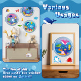 WATINC 24Pcs Sea Animal Scene Sticker Art Craft, Make Your Own Ocean Animals World Under The Sea Scene Stickers, DIY Shark Clown Fish Dolphins Decals, Kids Game for Classroom Activity Party Supplies