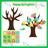 WATINC 24 Pack Spring Tree Craft Kit, Make Your Spring Tree Hanging Ornaments, Springtime Flowers Leaves Trees DIY Party Decoration for Kids, Fun Activities Stickers Game for Home Classroom Preschool