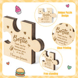 WATINC Puzzle Block Gift for Bestie, Best friend Birthday Gifts Ideas Puzzle Piece Plaque Table Decoration, Engraved Wooden Puzzle-shaped Sign Friends Presents for Girl Women BFF Friendship