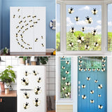 WATINC 48pcs 3D Bee Stickers, Spring Summer Window Cling Decor, Yellow Honey Bees Wall Decal Decorations, Animal Insect Craft Rustic Farmhouse Party Supplies for Home Classroom Office Fridge (3 Sizes)