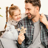 WATINC Puzzle Block Gift for Dad, Father's Day Birthday Gifts Ideas Puzzle Piece Sign Table Decoration, Father Bday Unique Presents Engraved Wooden Puzzle-shaped Home Decor from Daughter Son