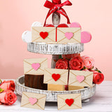WATINC 15PCS Valentine's Day Tiered Tray Decor, Happy Valentines Mini Wooden Envelopes Decorations with Heart, Romantic Tabletop Centerpiece for Gumball Machine Filler Wedding Engagement Party