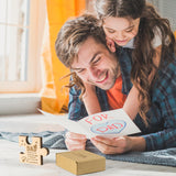 WATINC Puzzle Block Gift for Dad, Father's Day Birthday Gifts Ideas Puzzle Piece Sign Table Decoration, Father Bday Unique Presents Engraved Wooden Puzzle-shaped Home Decor from Daughter Son