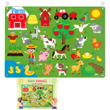 WATINC Farm Animals Felt Story Board Set 3.5Ft 38Pcs Preschool Farmhouse Themed Storytelling Flannel Barnyard Domestic Livestock Early Learning Interactive Play Kit Wall Hanging Gift for Toddlers Kids