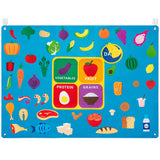 WATINC My Plate Felt-Board Stories Set 3.5Ft 53Pcs Preschool Vegetables Fruit Protein Grains Flannel Food Diary Classroom Theme Early Learning Play Kit Wall Hanging Gift for Toddlers Kids