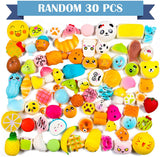 WATINC Random 30pcs Squeeze Toys, Cream Scented Slow Rising Kawaii Squeeze Toys, Medium Mini Size Simulation Lovely Toy, Phone Straps, Goodie Bag Egg Filler,