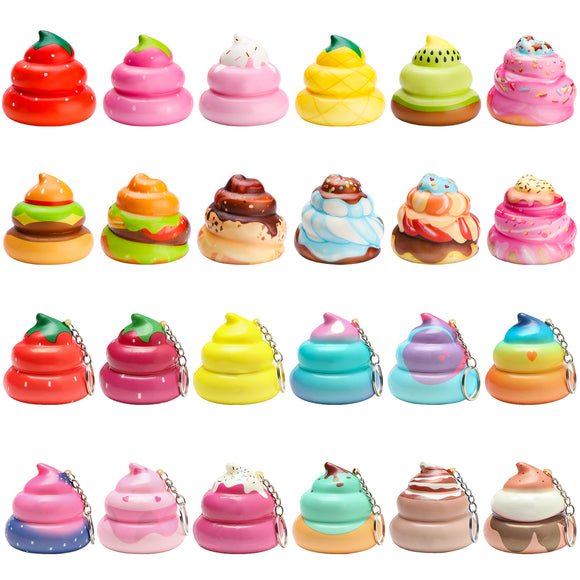 WATINC Random 12 Pcs Kawaii Soft Poo Squeeze Cream Scented Stress Relif Toy, Decorative Props Gift Hand Toy for Kids
