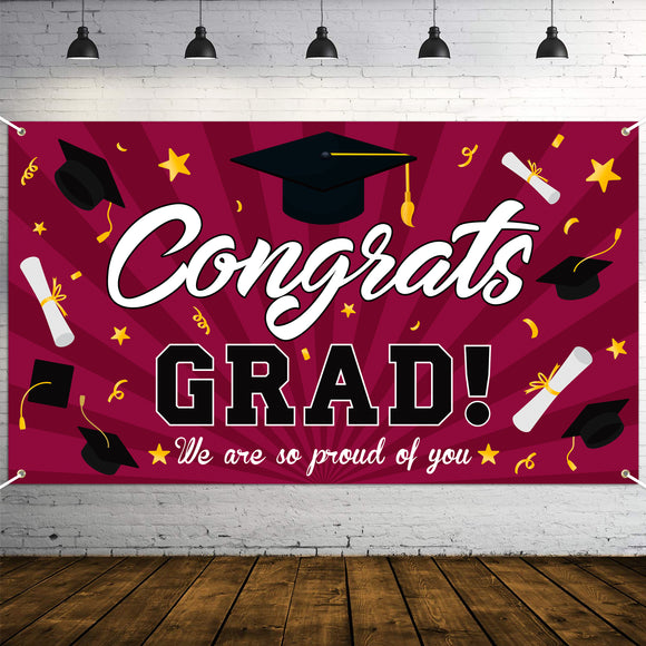 WATINC Congrats Grad Backdrop Banner 2022 Graduation Decorations 78