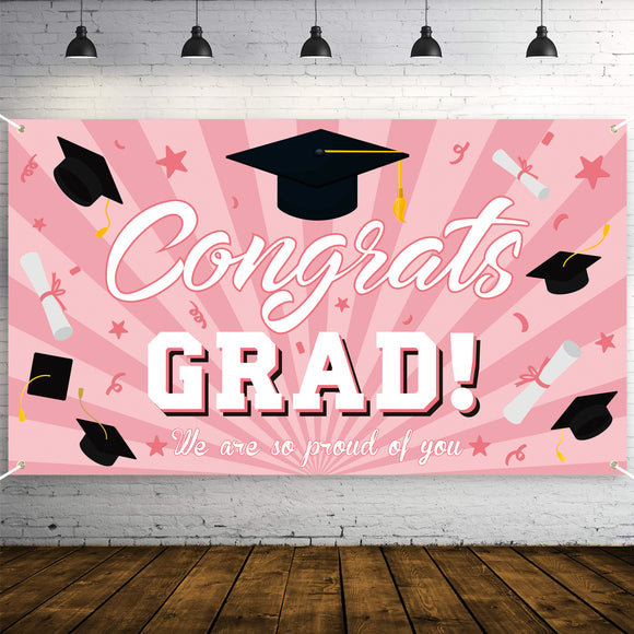 WATINC Congrats Grad Backdrop Banner 2022 Graduation Decorations 78