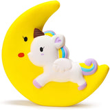 WATINC Jumbo Moon Unicorn Squeeze Toy, Cream Scented Slow Rising Horse Toys for Kids Unicorn Party Favors, Cute Animal Stress Relief Squeeze Toys, Kawaii Simulation Birthday Gift for Boys and Girls