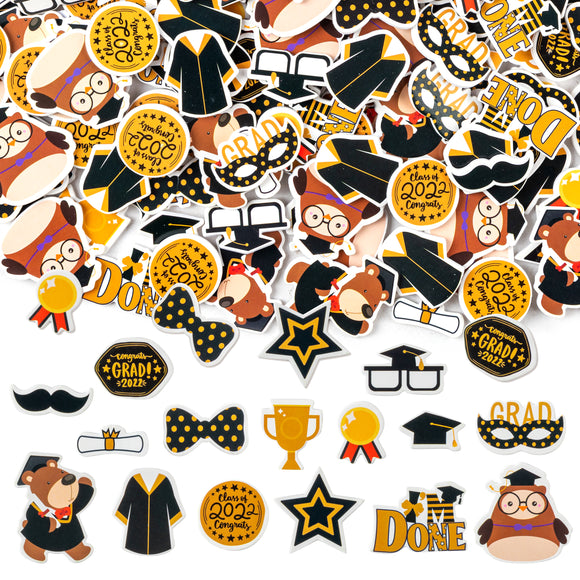 WATINC 500pcs Graduation Foam Stickers, Class of 2022 Congrats Graduation Labels Decor, Grad Party Sticker Scrapbooking Tags Trophy Bachelor Uniform Favor Supplies Decorations for Student Graduate