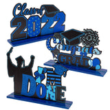 WATINC 3pcs Graduation Table Decorations for Congratulations Party, Black Blue Glitter Wooden Centerpiece Sign for Congrats Grad Party, Class of 2022 Ornament For Graduation Party Supplies Photo Props