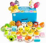 WATINC Random 24 Pcs Easter Eggs Filled with Kawaii Squeeze Toys Colorful Simulation Lovely Toy Mini Soft Food Squeeze Toys Cream Scented Stress Relief Party Fover Key Chains Phone Straps