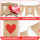 WATINC 2pcs MR & MRS Burlap Banner, White Heart Bunting Garland for Valentine’s Day Wedding Party Decor, Bridal Shower Party Favors Supplies, Anniversary Photo Booth Props, Valentine’s Home Wall Decor