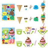 WATINC 36Pcs Make Your Own Stickers Ice Cream Theme Make-a-face Sticker Sheets DIY Mix and Match Decoration with Popsicle Strawberry Lemon for Kids Summer Seaside Party Favors Supplies Birthday Games