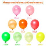 WATINC 3Pcs Halloween Pumpkin Neon Paper Garland included 30Pcs Fluorescent Balloons Hanging Decorations for Trick or Treat Party Supplies Glow in The Dark Party with 6Pcs UV Blacklight Reactive Tapes