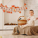 WATINC Happy Fall Burlap Banner, Thanksgiving Fall Pumpkin Banner Bunting with 7.9Feet Autumn Maple Leaf Garland for Thanksgiving Day Decorations Party Favors, Halloween Harvest Fall Home Decor