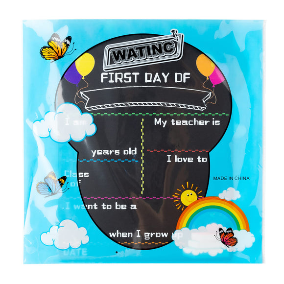 WATINC Balloon First and Last Day of School Chalkboard Style Photo Props, Reusable Easy Clean Chalkboard Signs, Large Double-Sided Wooden Colorful Blackboard for Commemorate Back to School Supplies