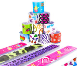 WATINC 36P Slap Bracelets Party Favors Pack (36 Different Designs) Slap Bands with Colorful Pattern for Easter Birthday Party Favors and School Classroom Prize