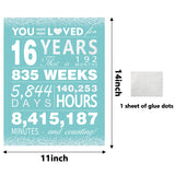 WATINC Sweet 16 Years Party Poster, Blue You Have Been Loved for 16 Years, 16 Year Old Birthday Decorations Art Prints, 16th Anniversary Décor Gifts for Boys Girls Men Women Unframed 11" x 14"