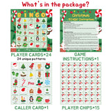 WATINC 41pcs Christmas Bingo Game, Christmas Party Games with 24 Players , Christmas Bingo Cards for Kids School Classroom Party Supplies Activity, Christmas Eve Surprise, Party Favor for Family