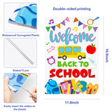 WATINC Welcome Back to School Yard Sign Double Sided Large Waterproof School Bus Lawn Signs First Day of School Teacher Office Classroom Party Decorations Supplies for Outdoor 11.8 x 16.9 Inch