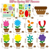 WATINC 32 Packs Spring Flower Craft Kits Make Your Spring DIY Flowers Craft Set Sun Mouth Eyes Stickers Springtime Mother’s Day Flowers Decorations for Kids Boy Girl Home School Fun Activities