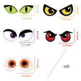 WATINC Set of 10 Halloween Monster Eyes Yard Signs with Stakes Bloodshot Ghost Eyeballs Waterproof Lawn Signs Scary Party Decorations Supplies Photo Props for Outdoor Bushes Garden Grass Patio