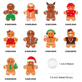WATINC 10Pcs Christmas Gingerbread Man Yard Sign Hanging Ornaments Xmas Lawn Signs Winter Holiday Party Decorations Wall Pendants Photo Props for Outdoor Tress Garden Home Office with Stakes & Ribbon