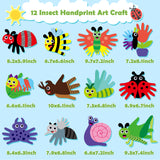 WATINC 12Pcs Insect Handprint Art Craft Bug Butterfly Dragonfly Snail Easy DIY Kit Animal Themed Art Supplies Preschool Classroom Hand Print Activity Party Favors Ornaments for Kids Toddlers