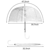 WATINC 10 Pack 47 Inch Lace Bubble Umbrellas Clear Flower Heart Pattern Stick Umbrella Dome Shape Large Canopy Transparent Auto Open Windproof with European J Hook Handle Outdoor Wedding Style