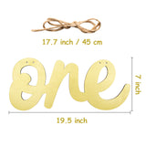 WATINC One Wooden Sign Gold One Cutout Letter 1st Birthday Party Decorations Baby Shower Wall Decor Table Display Chair Banner 1 Year Old Photo Props Art Wood Hanging Ornaments Gift for Boys Girls