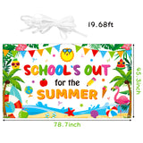 WATINC School’s Out for The Summer Banner Decorations Xtralarge End of School Year Background Kindergarten Graduation Preschool Party Supplies Photo Booth for Wall Home Indoor Outdoor 79 X 45 Inch