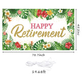 WATINC Tropical Beach Retirement Party Backdrop Banner Summer Happy Retirement Background Farewell Theme Congrats Retired Party Wall Decorations Supplies for Photography Studio Outdoor 78 x 45 Inch