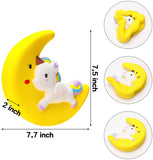 WATINC Jumbo Moon Unicorn Squeeze Toy, Cream Scented Slow Rising Horse Toys for Kids Unicorn Party Favors, Cute Animal Stress Relief Squeeze Toys, Kawaii Simulation Birthday Gift for Boys and Girls