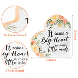 WATINC Wooden Heart Table Centerpieces Sign Teacher Appreciation Gift, It Takes a Big Heart to Shape Little Minds Tabletop Ornaments, Office Desks Wood Signs Topper Decorations for Student to Teachers