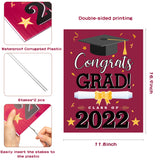 WATINC Graduation Yard Sign with Metal Stakes Congrats Grad Class of 2022 Double Sided Printing Waterproof Maroon Lawn Signs Party Decorations Supplies Photo Props for Outdoor Garden 11.8 x 16.9 Inch