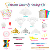 WATINC 18Pcs Make Your Own Princess Wand Craft Kit DIY Projects Sewing Kits Glitter Tiara Crowns Fairy Wands Jewel Bracelet Set Princess Toys Pretend Play Party Supplies Gifts for Little Girls