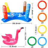 WATINC 12 Pack Inflatable Cross Ring Toss Game Flamingo Floating Rings Colorful Float Toy for Outdoor Water Pool Game for Kids Adults Family Reunion Summer Beach Party Favor Luau Decorations